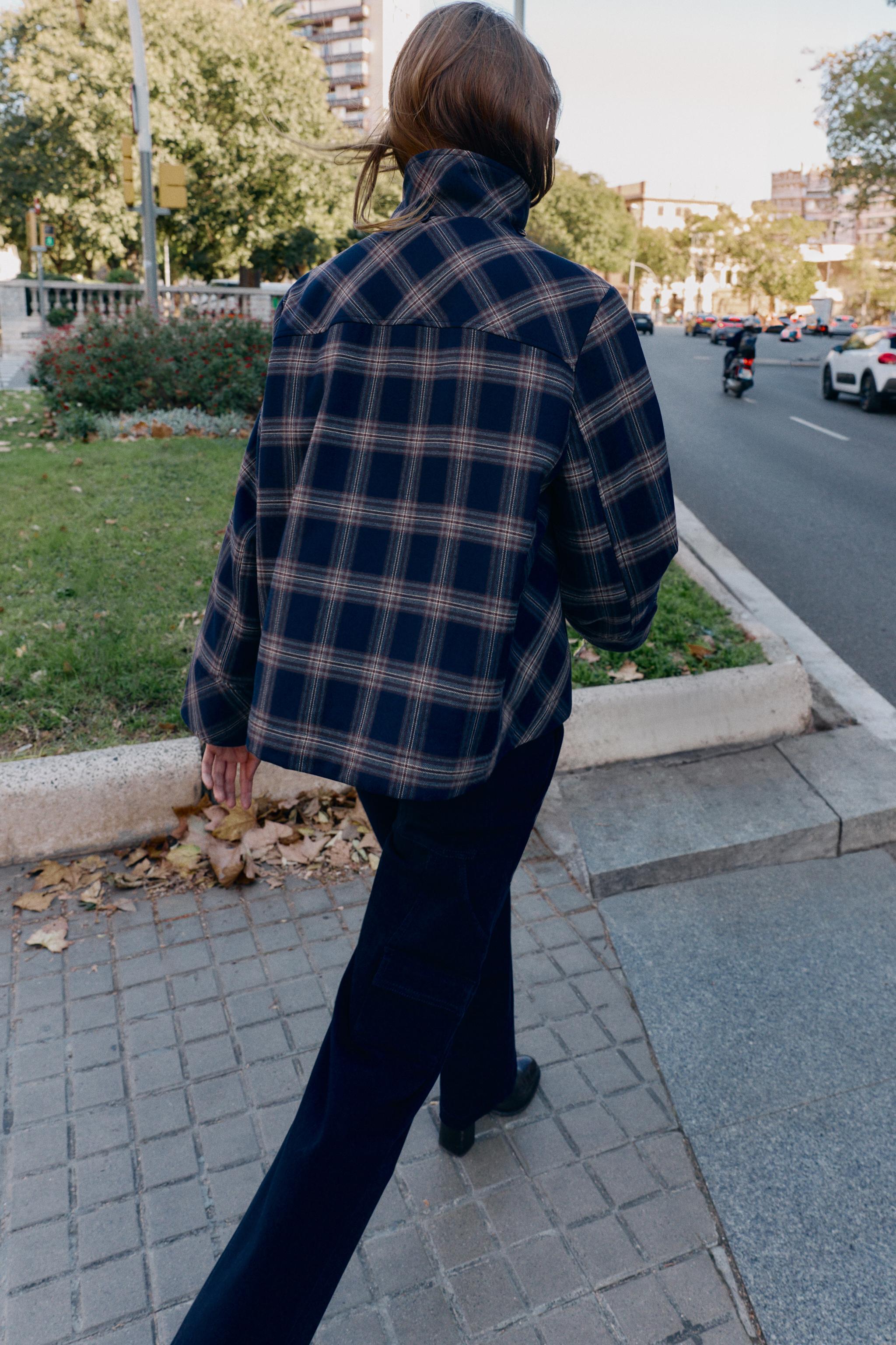 VESTE REMBOURRÉE À CAPUCHE CARREAUX